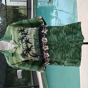 Made IN Hawaii Royal Creations Hawaiian Shirt XL Green, Tan, And Black